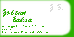 zoltan baksa business card